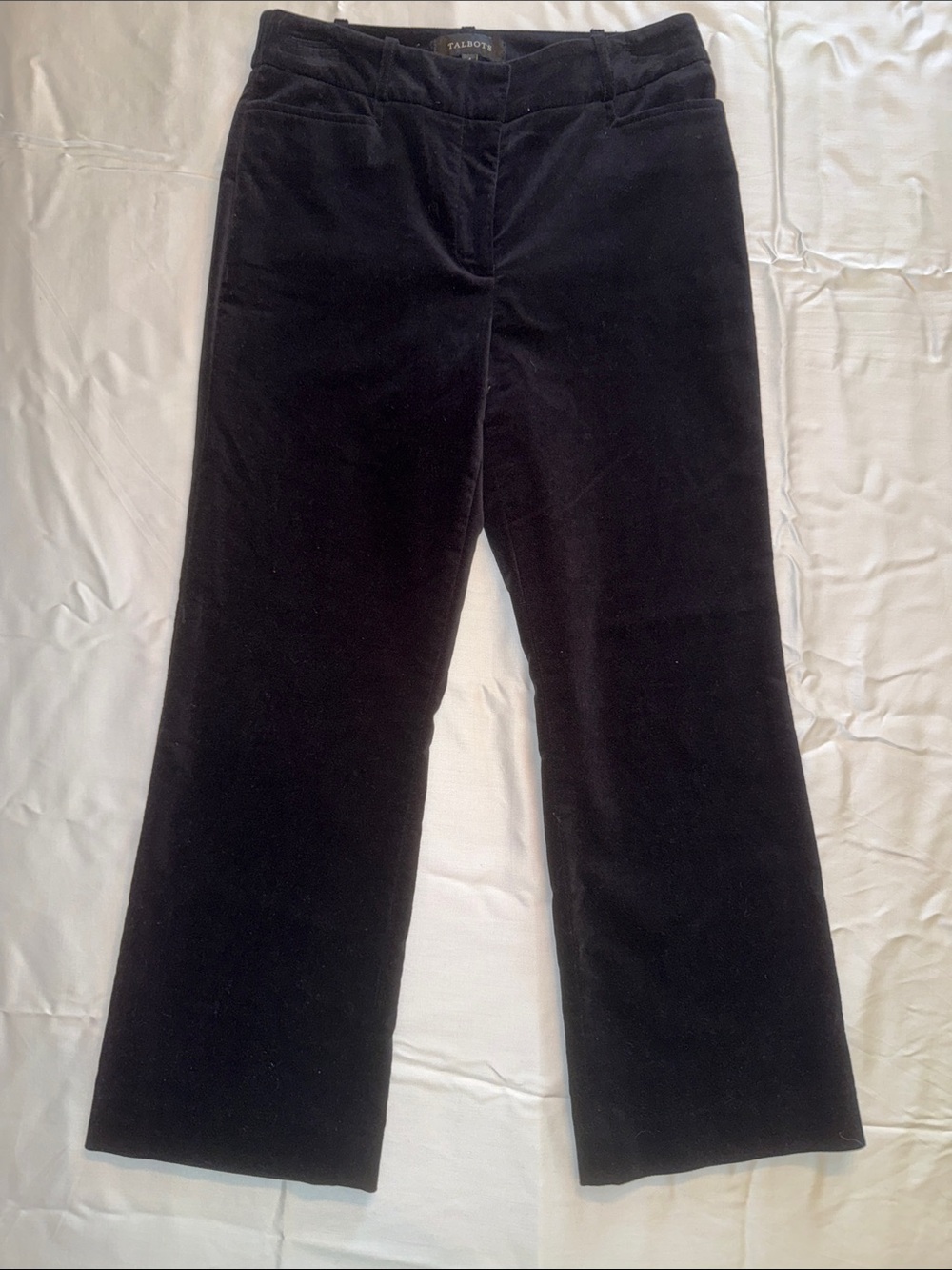 Talbots Black Velvet Wide-Leg Trousers